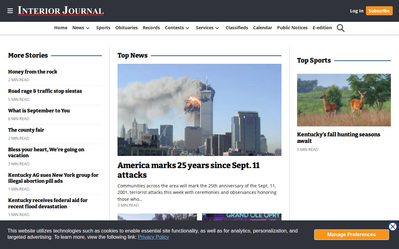 The Interior Journal local newspaper homepage